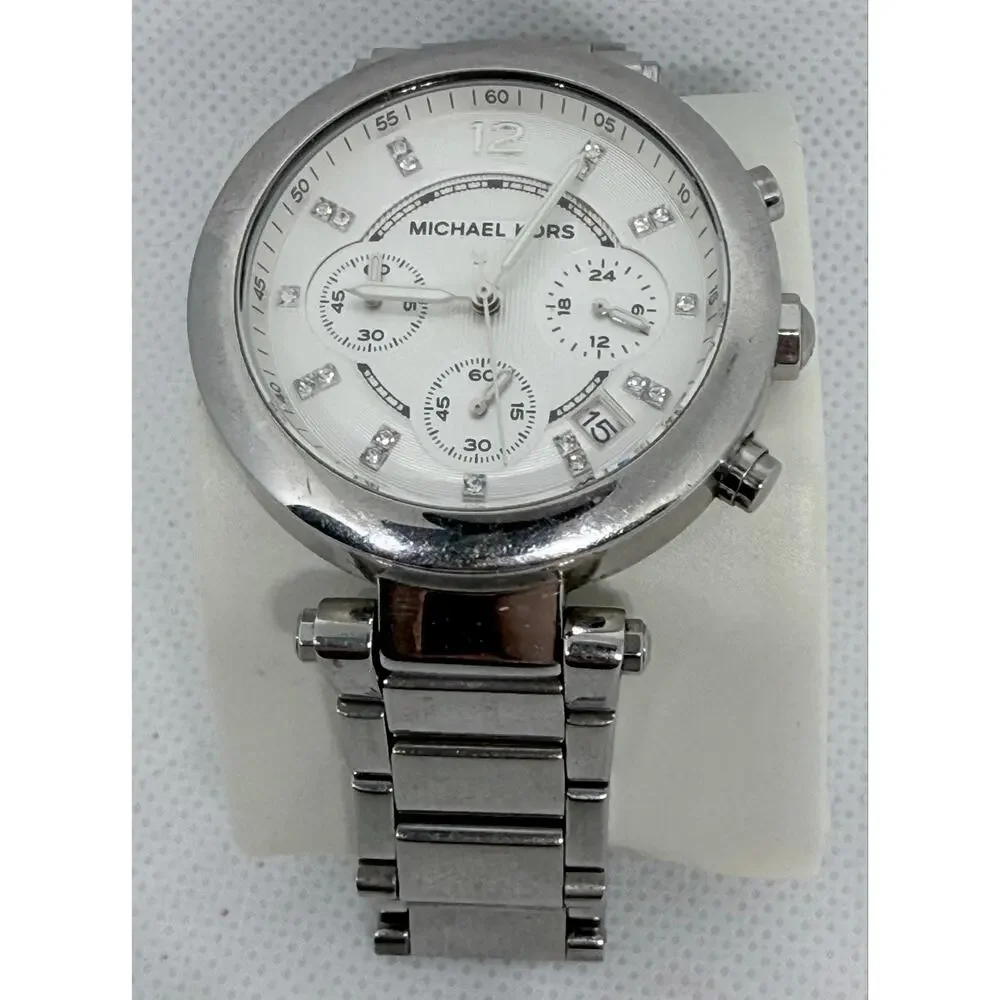 MICHAEL Michael Kors MK5275 Silver Chronograph Crystal Watch